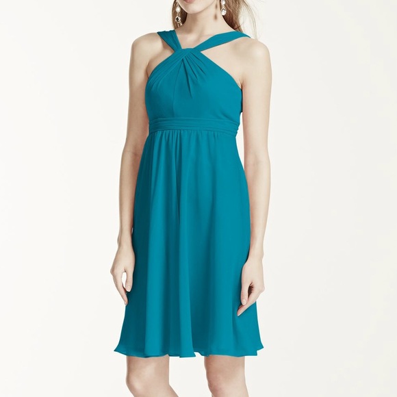 Teal David's Bridal Dress- official color: "Oasis"
