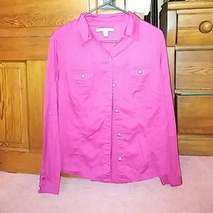 Pink button up shirt