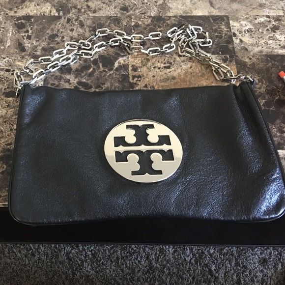 Tory burch Black leather Tory Burch Reva clutch
