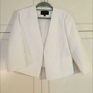 Banana Republic 3/4 slv blazer white pattern 14
