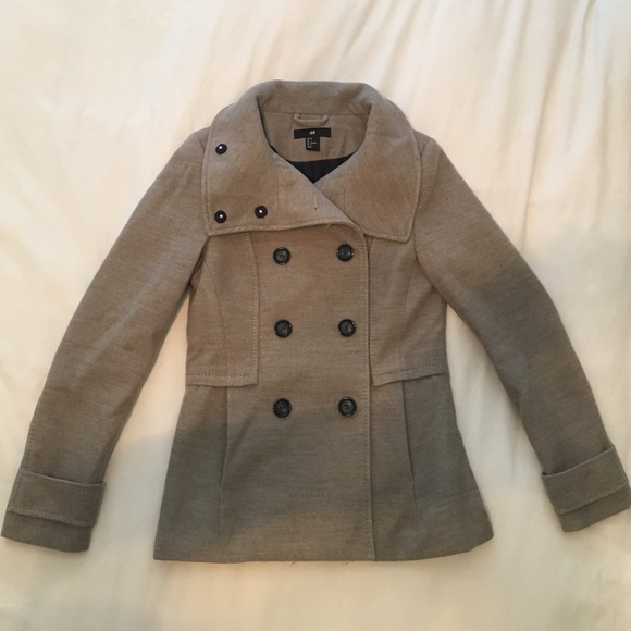 Double-breasted peacoat with flip collar