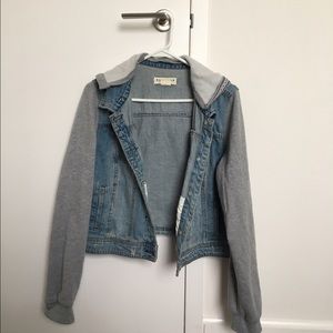 Like-New Denim / sweater combo w/ Hood