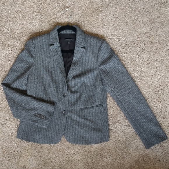 SOLD Taylor gray herringbone blazer 10 - Picture 2 of 4