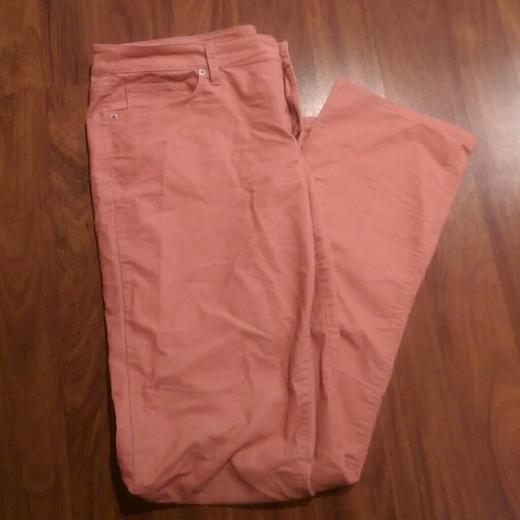 Salmon colored corduroys