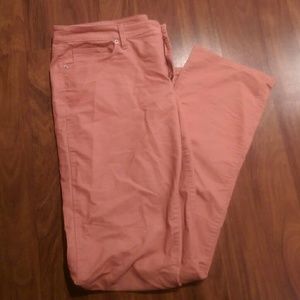 Salmon colored corduroys