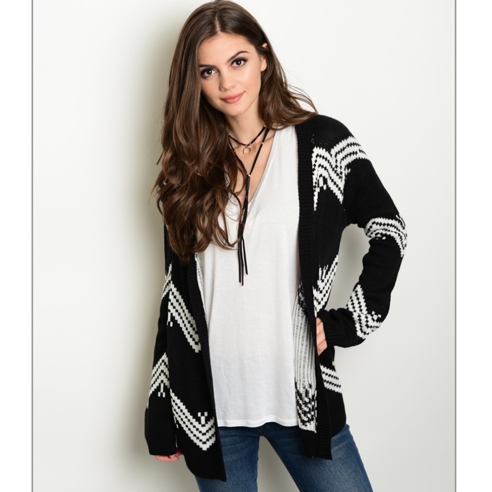 Chevron Print Cardigan