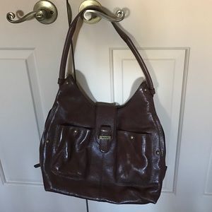 Ecco burgundy/brown leather handbag