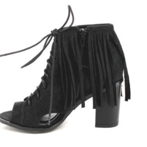 Black fringe booties - Picture 3 of 3