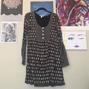 Mixed pattern boho dress