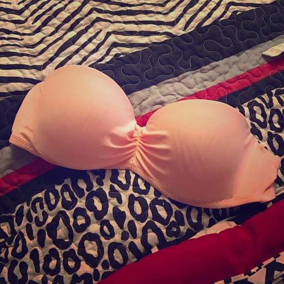 Strapless coral bikini top size M