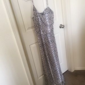 Spaghetti strap snake skin maxi dress