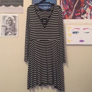 Lace up striped dress PRICE LOWERED