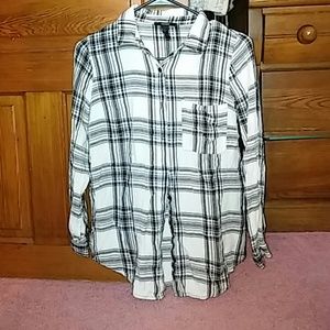 Black and white button up shirt