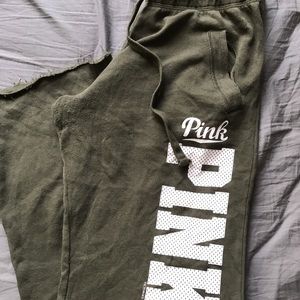 Olive green PINK boyfriend sweats