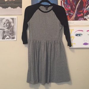 Black and grey cotton dress