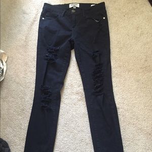 Frame denim designer black ripped jeans