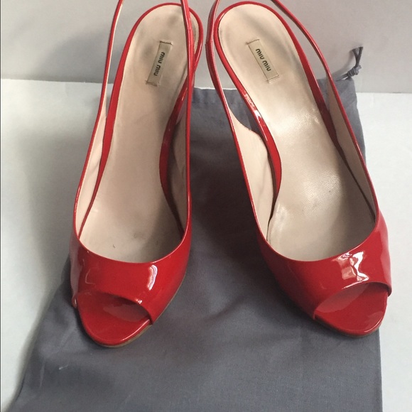 RED Pre-owned MUI MUI Red patent leather - Picture 1 of 4