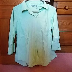 Teal button up shirt