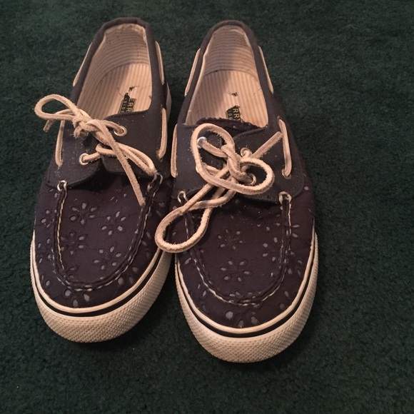 Sperrys; navy blue