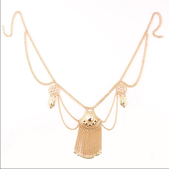 NWOT Boho Chic Gold Body Chain - Picture 3 of 3