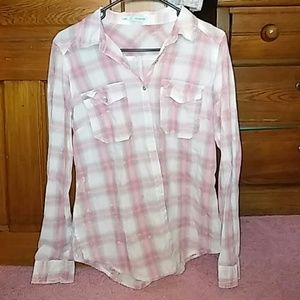 Pink button up shirt