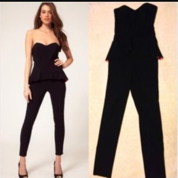 Black peplum jumpsuit