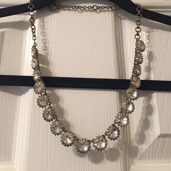 J Crew classic large rhinestone necklace