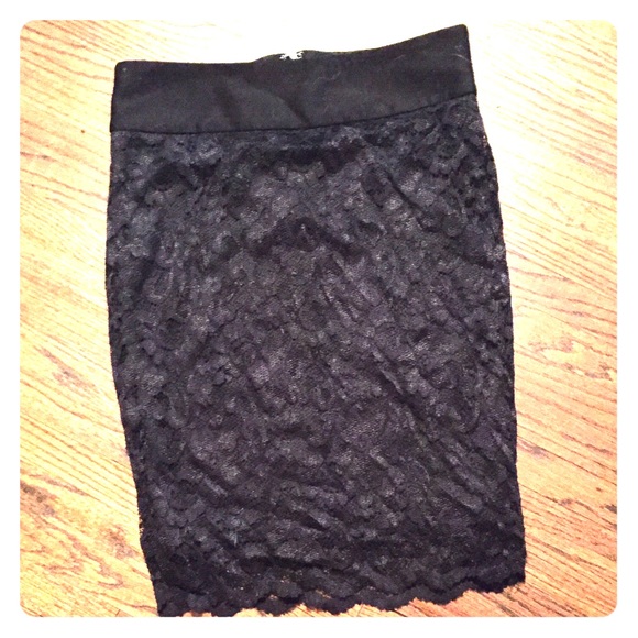 Black lace skirt