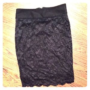 Black lace skirt