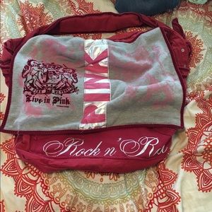 Pink duffle bag