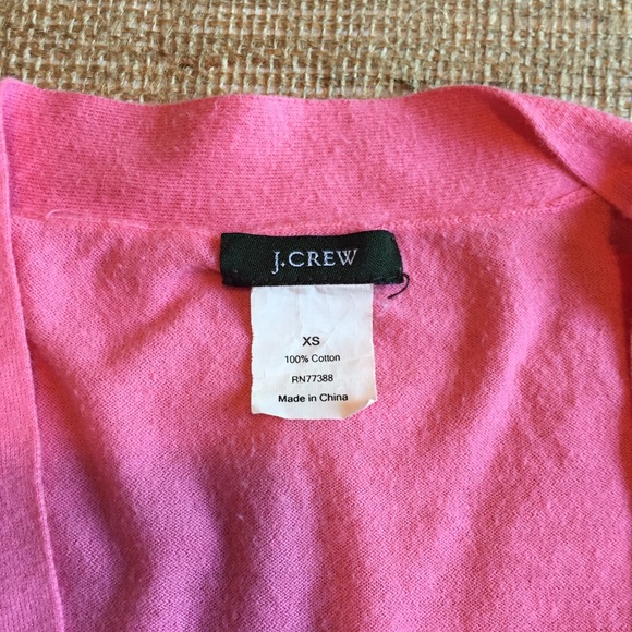 J. Crew • Pink Cotton Cardigan • Size Extra Small - Picture 2 of 2
