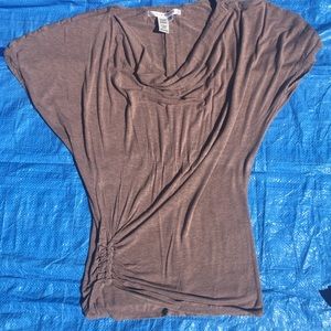 Max studio - light brown short sleeve blouse