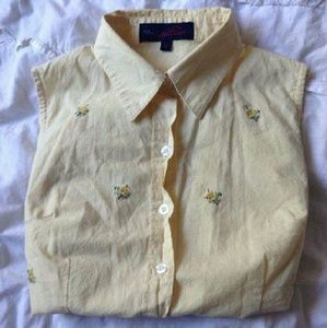 Vintage flower embroidered blouse