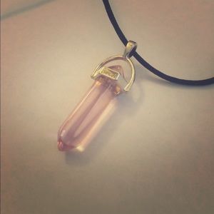 Gemstone "bullet" shaped pendant necklace