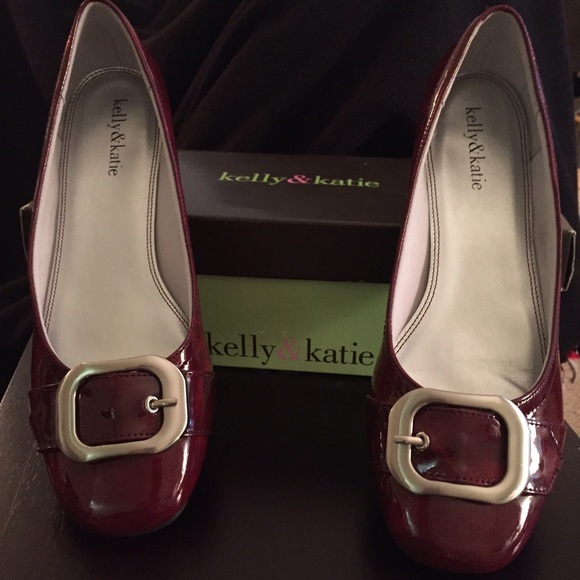 Kelly & Katie Red Buckle Flats