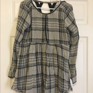 FREE PEOPLE black&white plaid dress