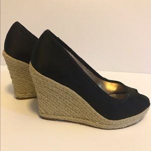 Black espadrille wedges