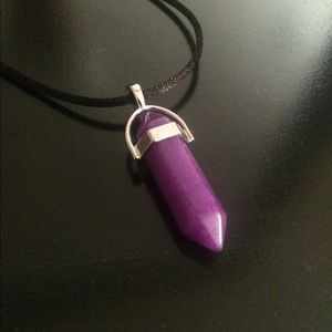 Gemstone "bullet" shaped pendant necklace