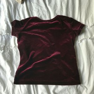 Violet red velvet crop top