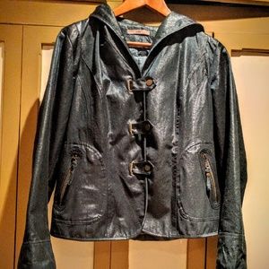 Metallic hooded jacket
