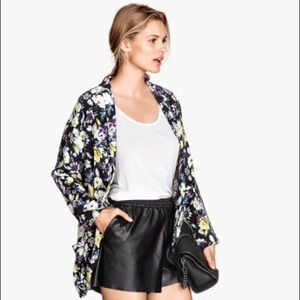 Wide-cut Jacket Black/Floral by H&M