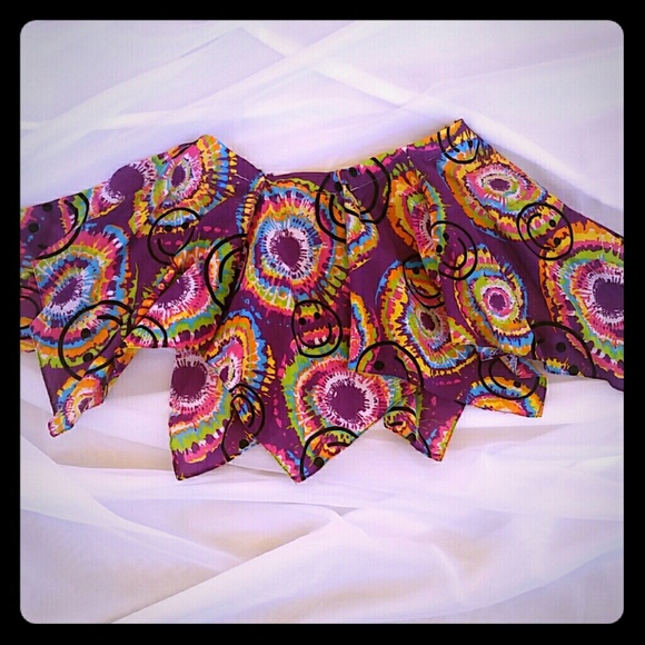 New Fun Festy Tie-Dye Smiley Face Bandana Skirt - Picture 1 of 1