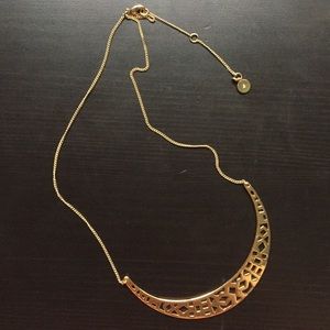 Stella & Dot Gold Crescent Necklace
