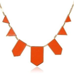 House of Harlow orange leather station necklace