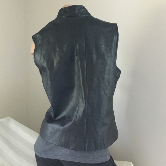 Leather Vest Black Sz 8P - Picture 2 of 3