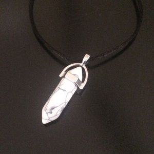 Gemstone "bullet" shaped pendant necklace