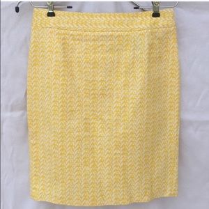 Yellow Print Pencil Skirt