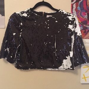 NWOT Nordstrom double sided sequin crop top
