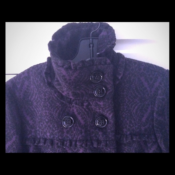 Steve Madden purple and black brocade coat