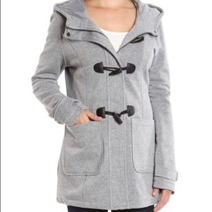 Fleece hooded toggle coat